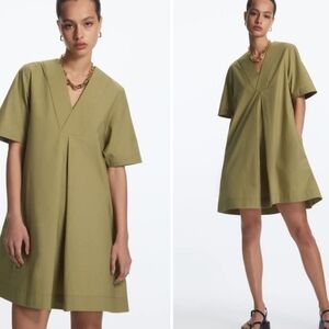 COS Khaki Beige Cotton Shift Dress 12